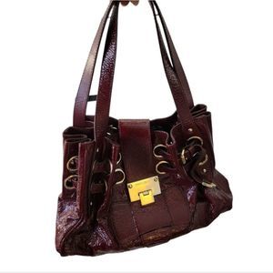 Jimmy Choo Bordeaux Gold Hardware Shoulder Bag